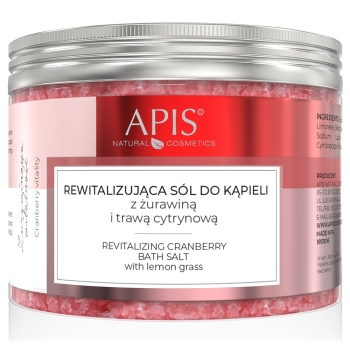 9393 ŻURAWINOWA WITALNOŚĆ Rewitalizująca sól do kąpieli z żurawiną i trawą cytrynową / 650g